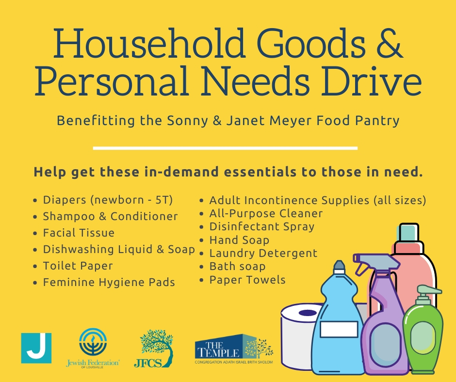 Jewish community mounts household goods drive for Meyer Pantry