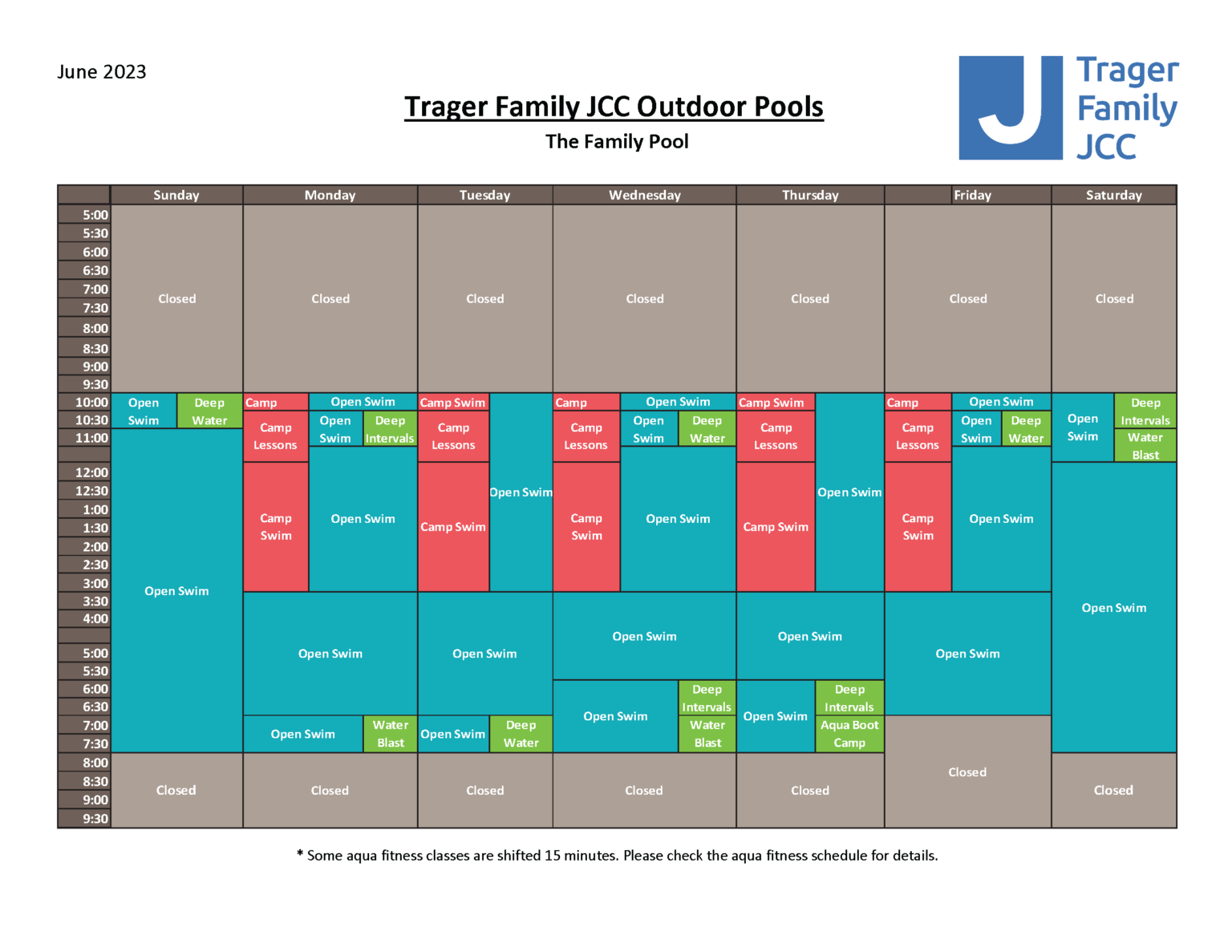 Outdoor Pool Schedules Jewish Community of Louisville